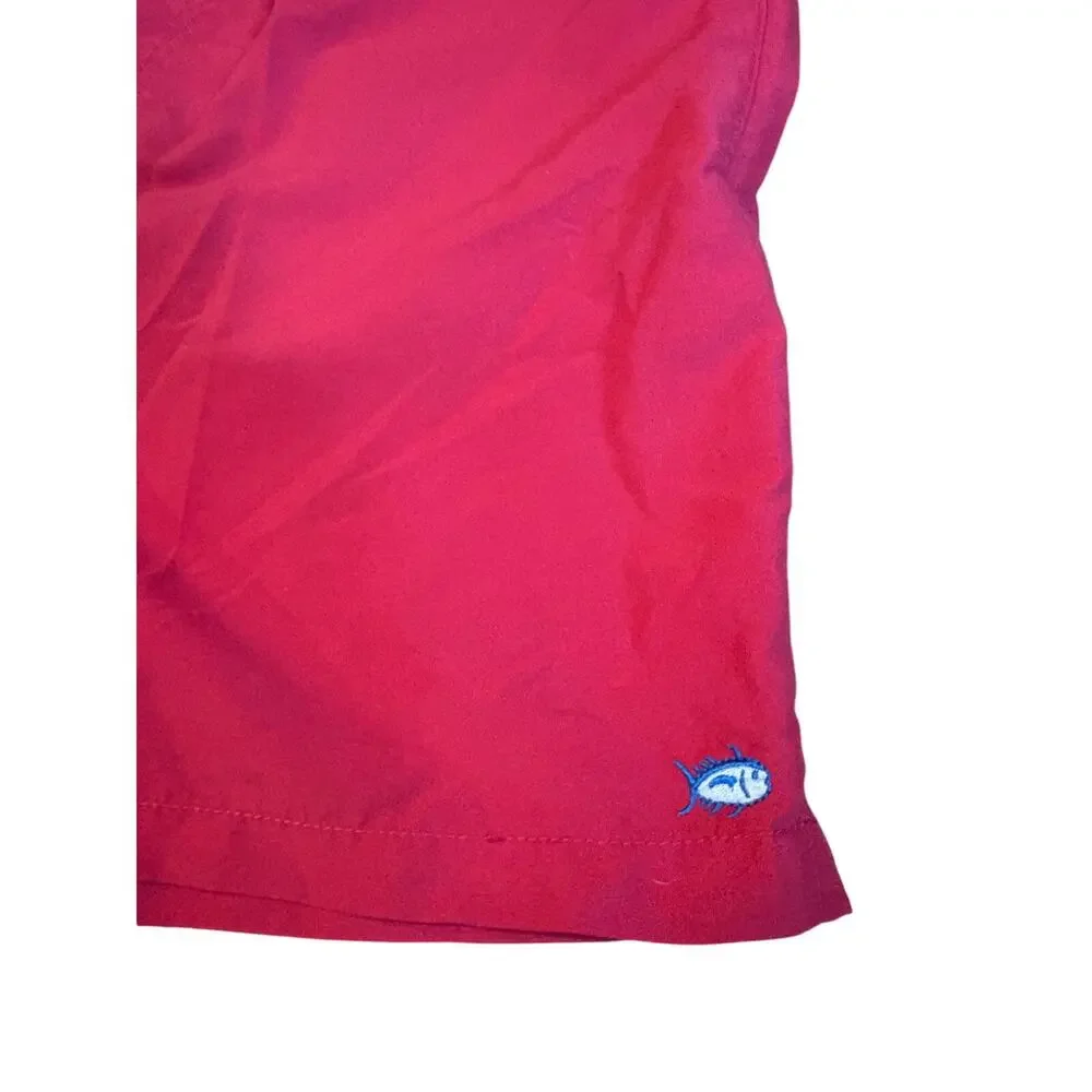 Southern Tide Swim‎ Trunks Mens Large The Skip Jack Lined Red Coral Drawstring
